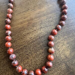 Elegant REAL Poppy Jasper Beaded Necklace from Gemisphere